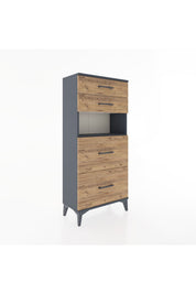 Hyperion Dolap Tek Raflı 4 Çekmeceli 60x44x134 - S50M035V6B