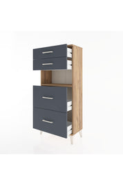 Hyperion Dolap Tek Raflı 4 Çekmeceli 60x44x134 - S50M035V8B