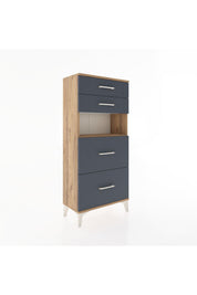 Hyperion Dolap Tek Raflı 4 Çekmeceli 60x44x134 - S50M035V8B