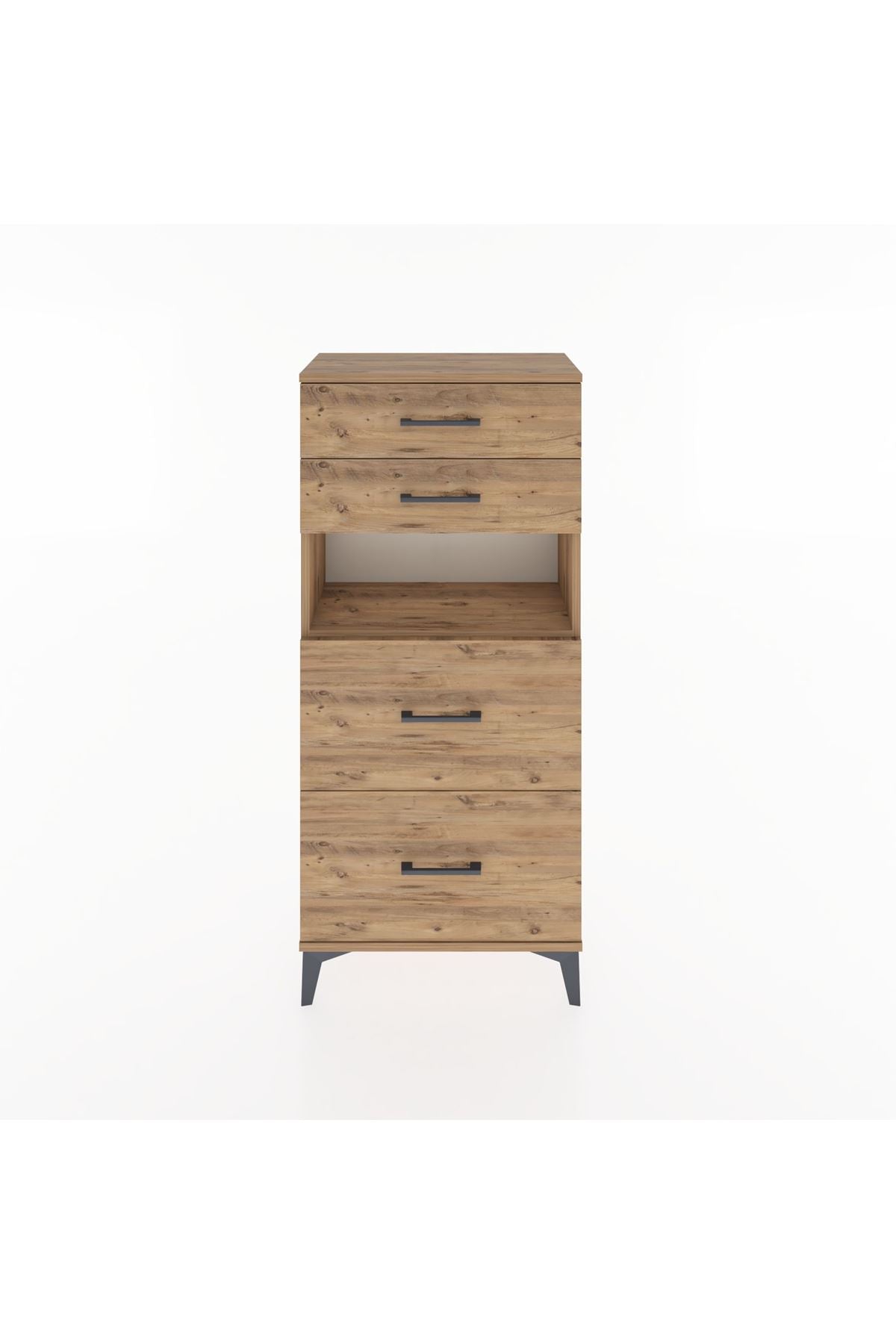 Hyperion Dolap Tek Raflı 4 Çekmeceli 60x44x134 - S50M035V9B