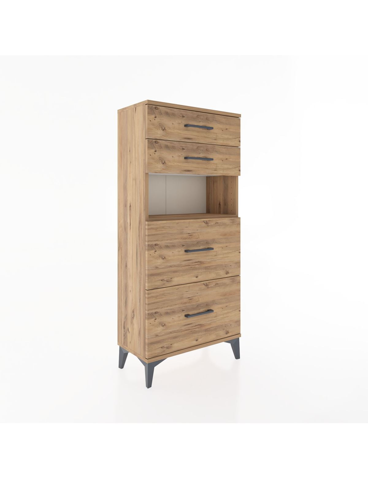 Hyperion Dolap Tek Raflı 4 Çekmeceli 60x44x134 - S50M035V9B