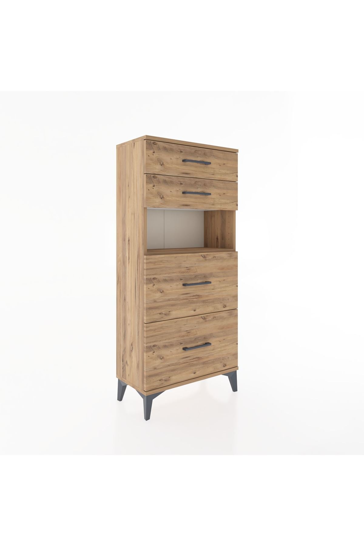 Hyperion Dolap Tek Raflı 4 Çekmeceli 60x44x134 - S50M035V9B