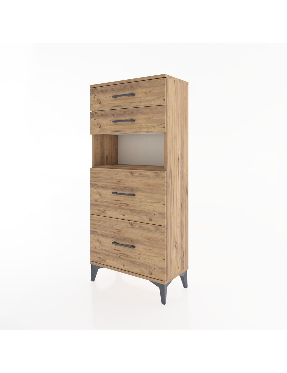Hyperion Dolap Tek Raflı 4 Çekmeceli 60x44x134 - S50M035V9B