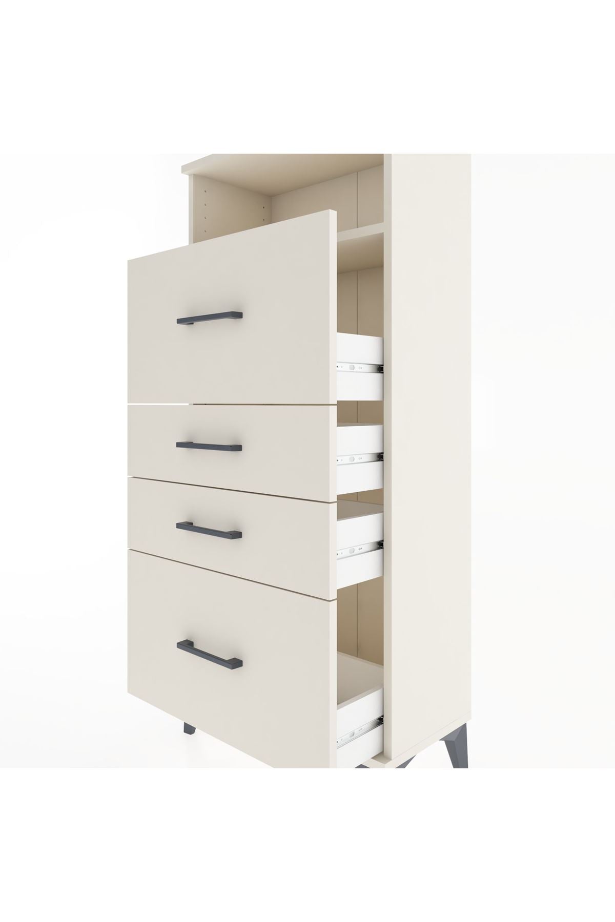 Hyperion Dolap Tek Raflı 4 Çekmeceli 60x44x134 - S50M036V1B