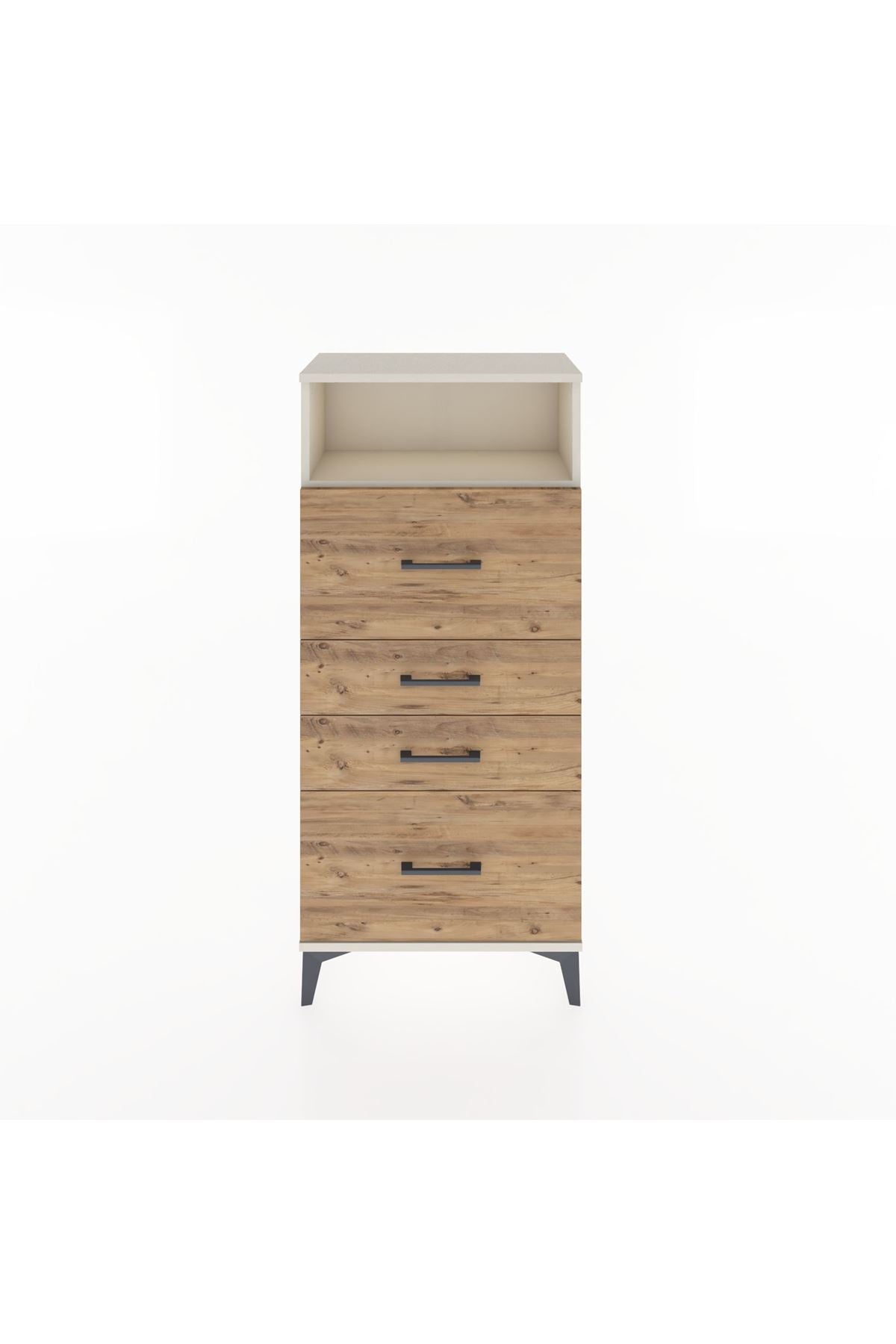 Hyperion Dolap Tek Raflı 4 Çekmeceli 60x44x134 - S50M036V3B