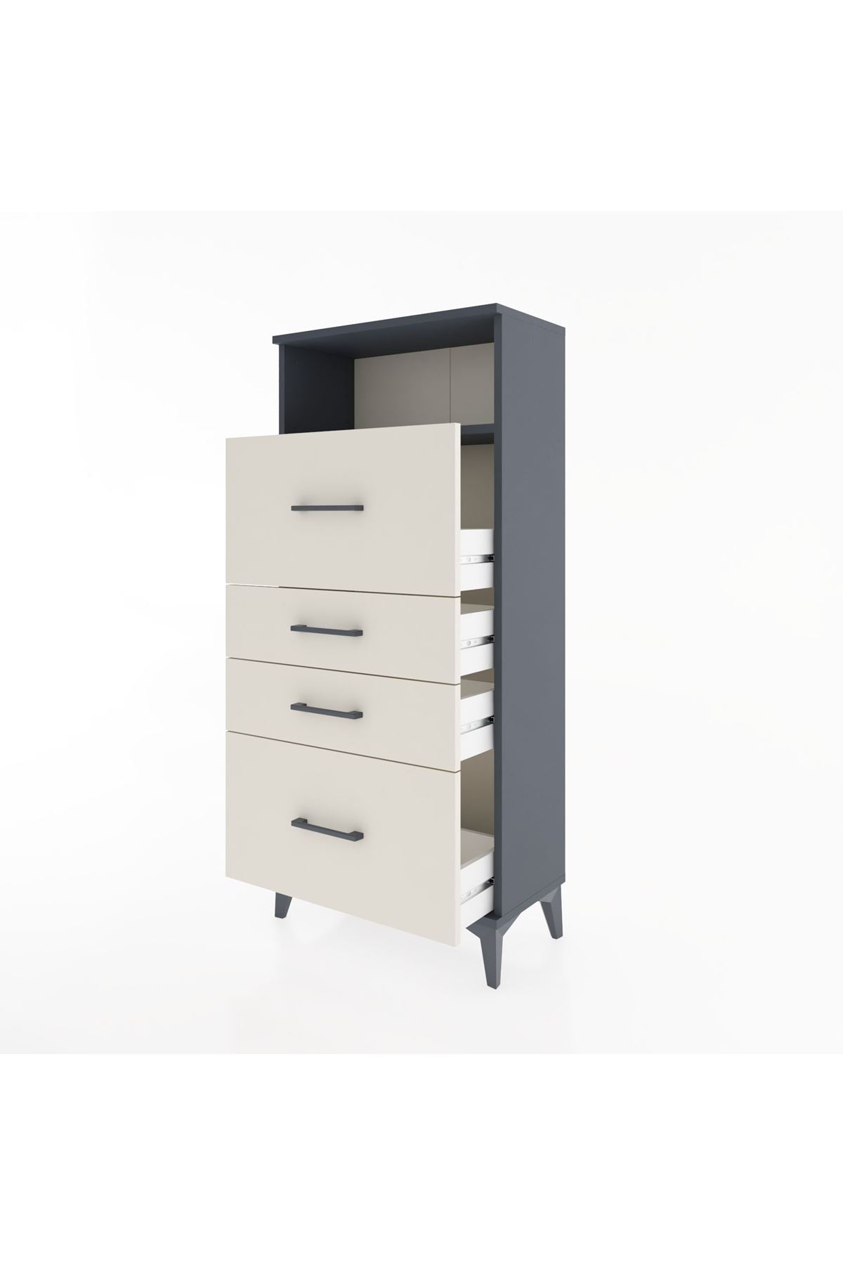 Hyperion Dolap Tek Raflı 4 Çekmeceli 60x44x134 - S50M036V4B