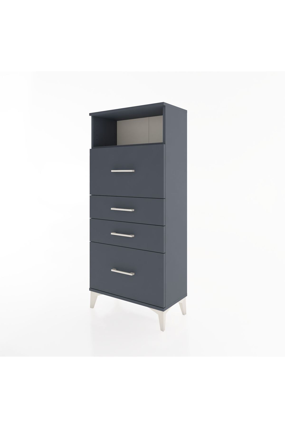 Hyperion Dolap Tek Raflı 4 Çekmeceli 60x44x134 - S50M036V5B