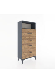 Hyperion Dolap Tek Raflı 4 Çekmeceli 60x44x134 - S50M036V6B