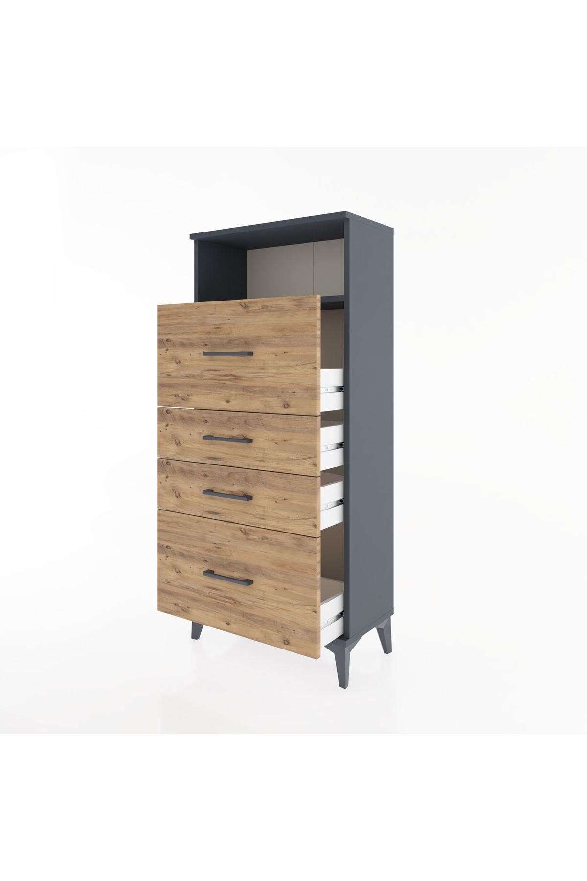 Hyperion Dolap Tek Raflı 4 Çekmeceli 60x44x134 - S50M036V6B