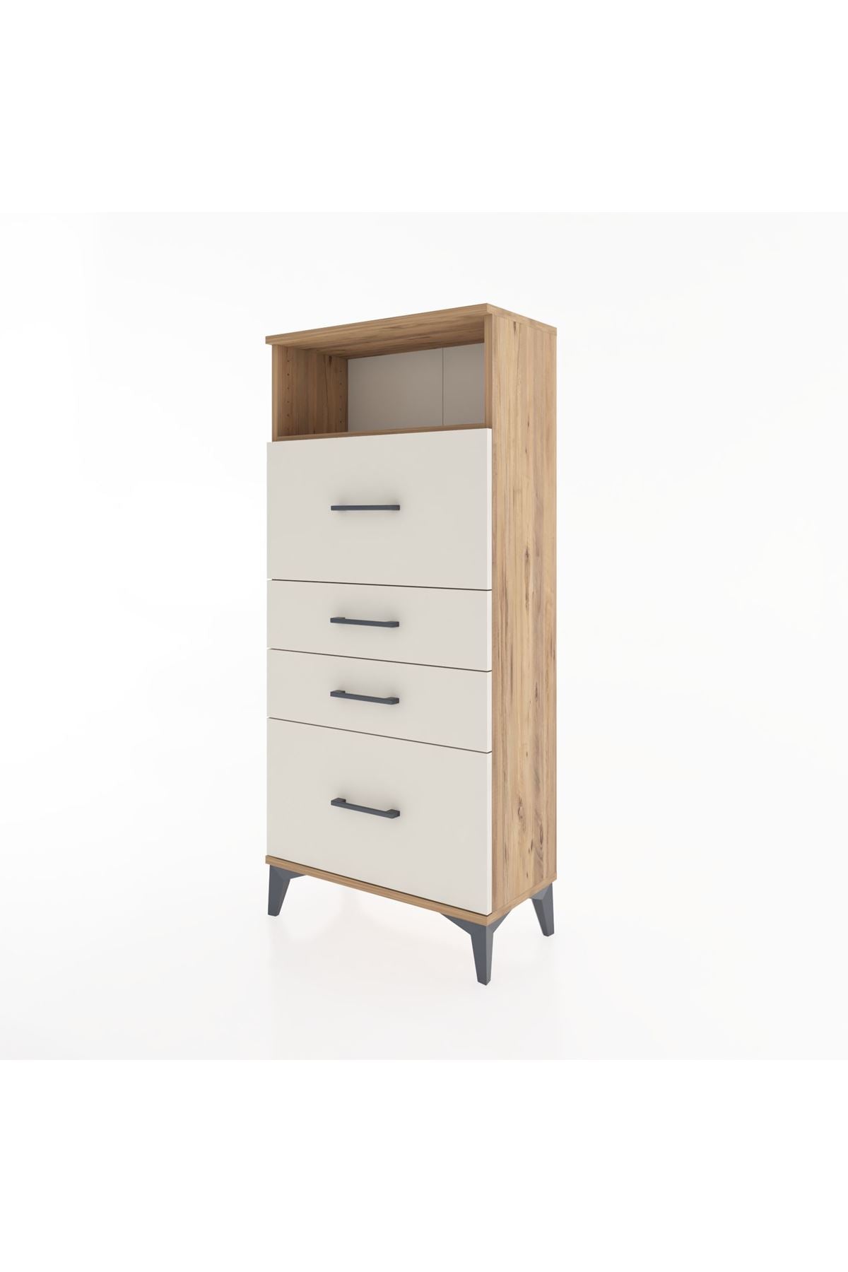 Hyperion Dolap Tek Raflı 4 Çekmeceli 60x44x134 - S50M036V7B