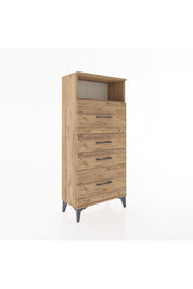 Hyperion Dolap Tek Raflı 4 Çekmeceli 60x44x134 - S50M036V9B