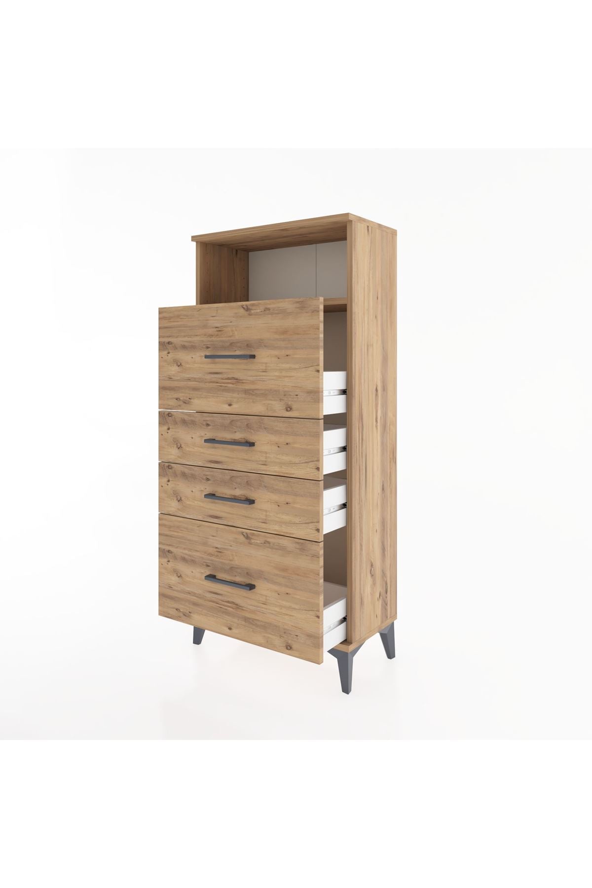 Hyperion Dolap Tek Raflı 4 Çekmeceli 60x44x134 - S50M036V9B