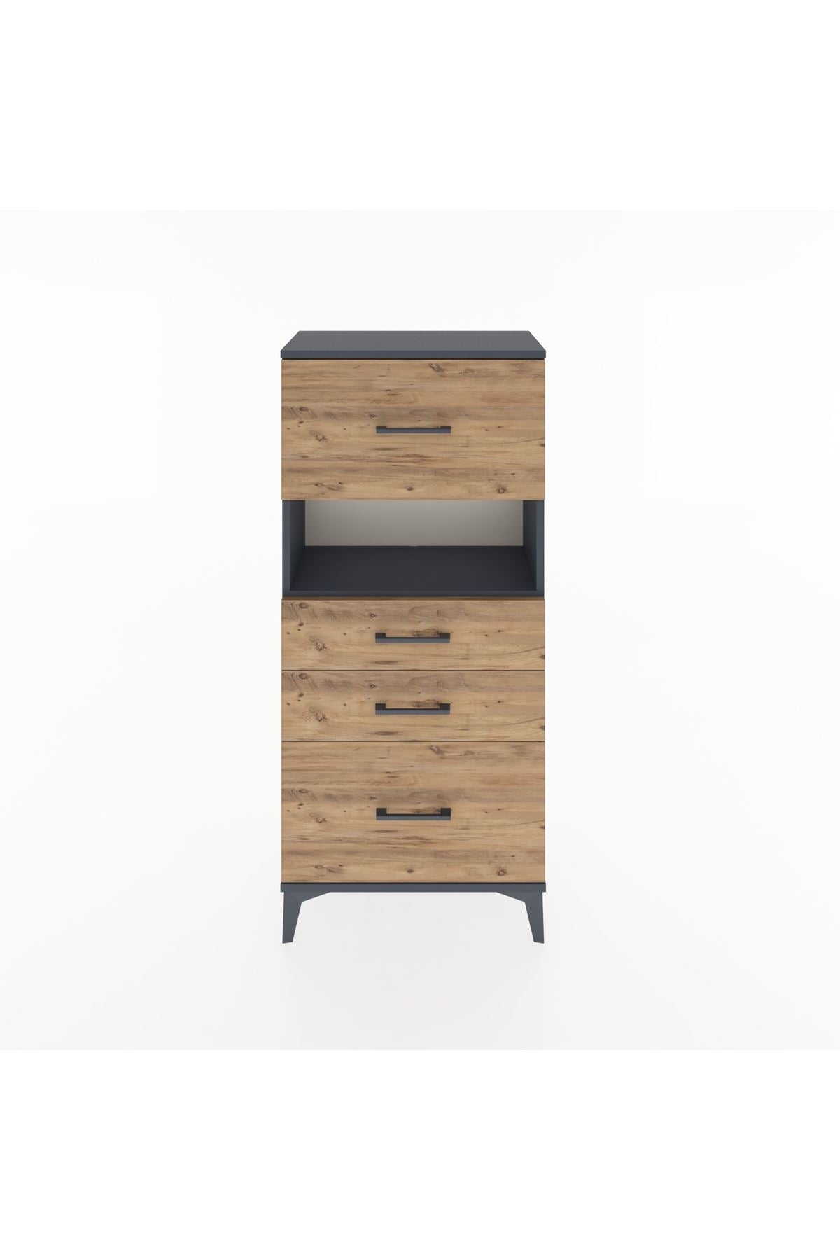Hyperion Dolap Tek Raflı 4 Çekmeceli 60x44x134 - S50M037V6B