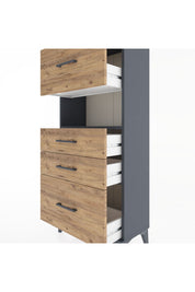 Hyperion Dolap Tek Raflı 4 Çekmeceli 60x44x134 - S50M037V6B