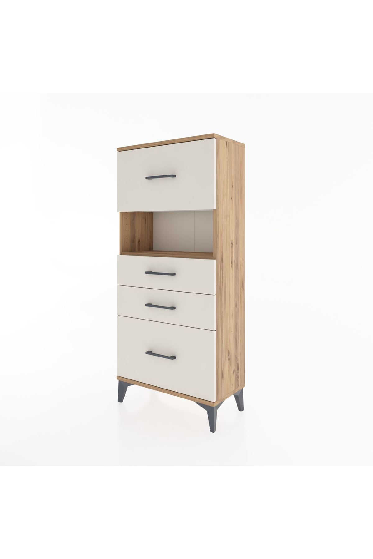Hyperion Dolap Tek Raflı 4 Çekmeceli 60x44x134 - S50M037V7B