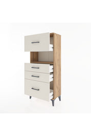 Hyperion Dolap Tek Raflı 4 Çekmeceli 60x44x134 - S50M037V7B