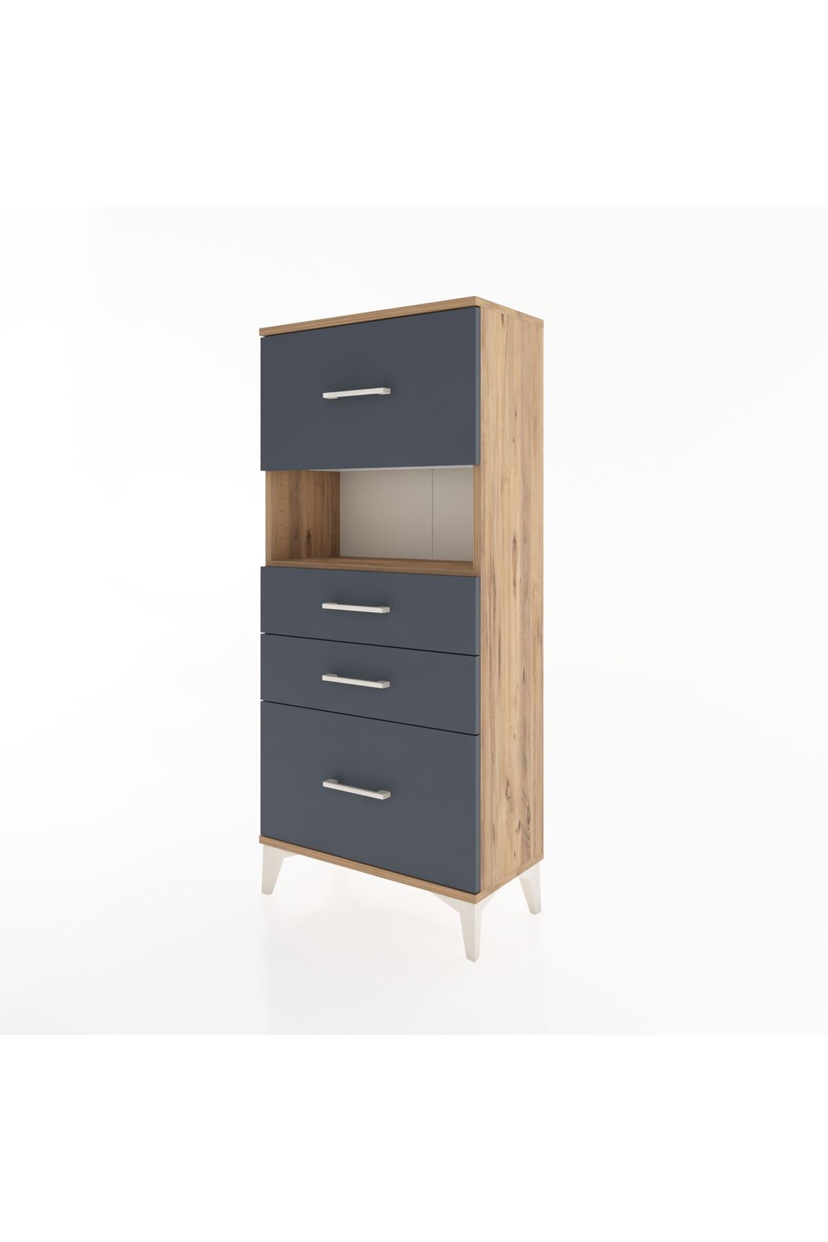 Hyperion Dolap Tek Raflı 4 Çekmeceli 60x44x134 - S50M037V8B