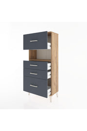 Hyperion Dolap Tek Raflı 4 Çekmeceli 60x44x134 - S50M037V8B