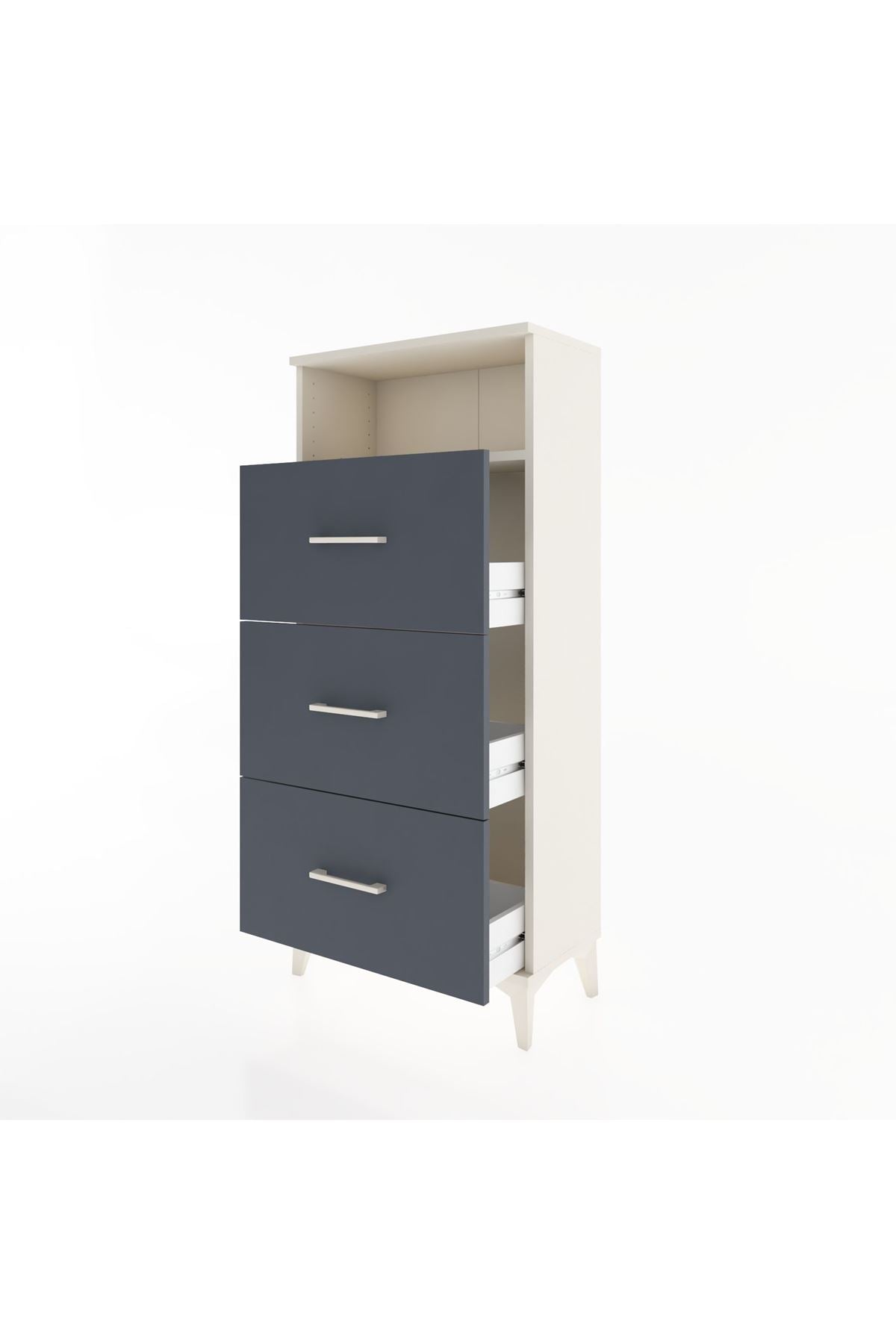 Hyperion Dolap Tek Raflı 3 Çekmeceli 60x44x134 - S50M038V2B