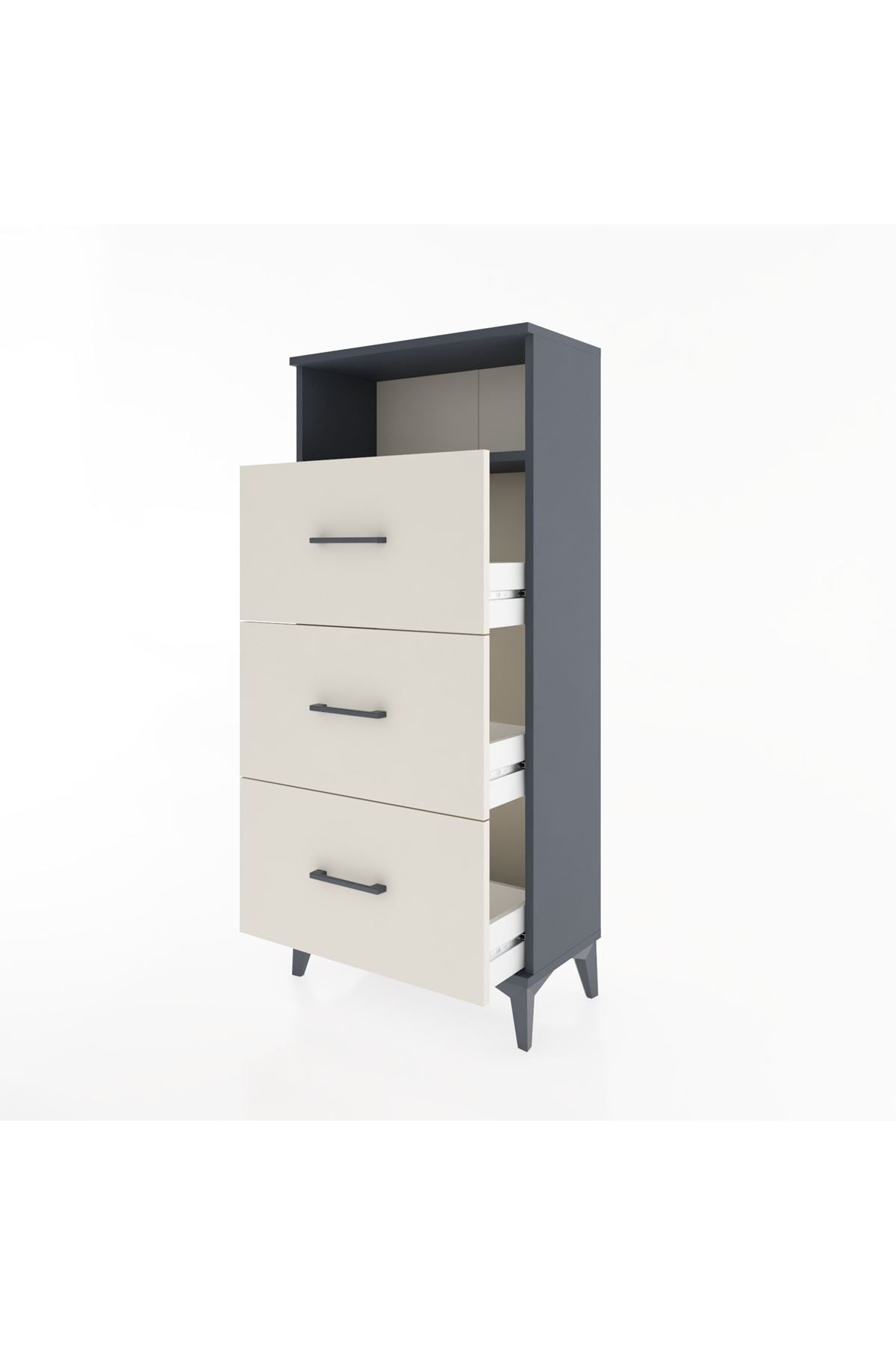 Hyperion Dolap Tek Raflı 3 Çekmeceli 60x44x134 - S50M038V4B