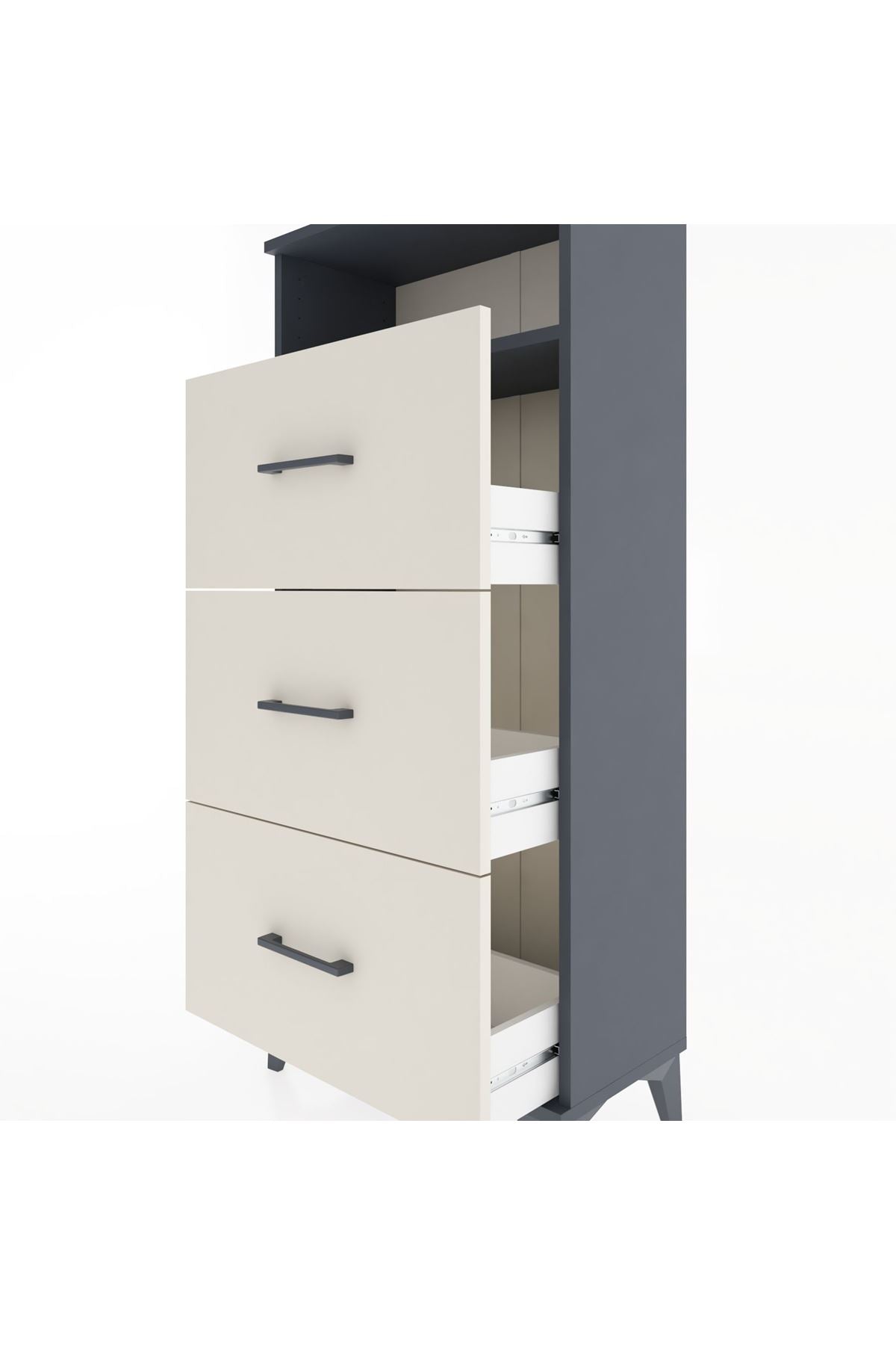 Hyperion Dolap Tek Raflı 3 Çekmeceli 60x44x134 - S50M038V4B