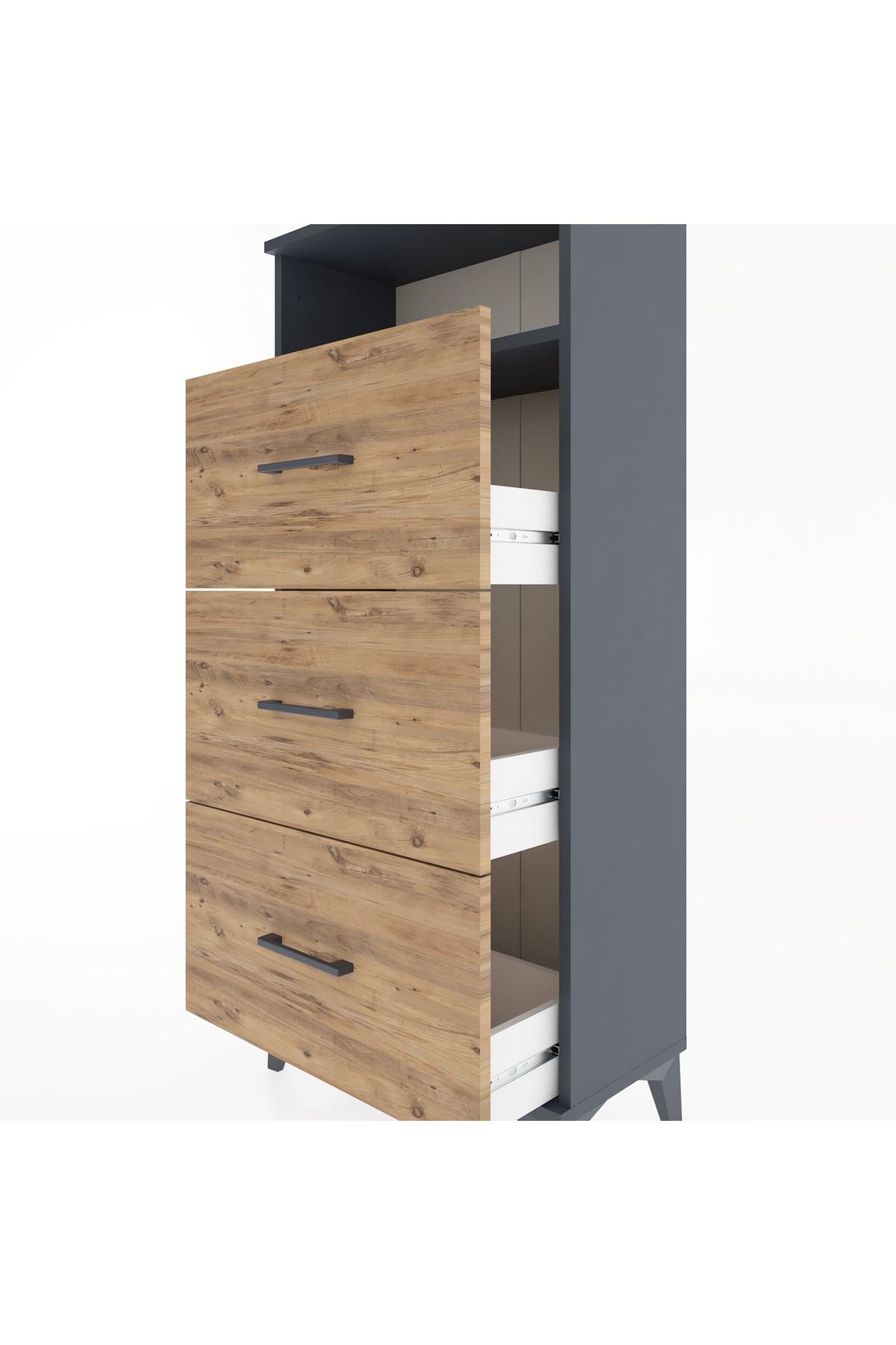 Hyperion Dolap Tek Raflı 3 Çekmeceli 60x44x134 - S50M038V6B