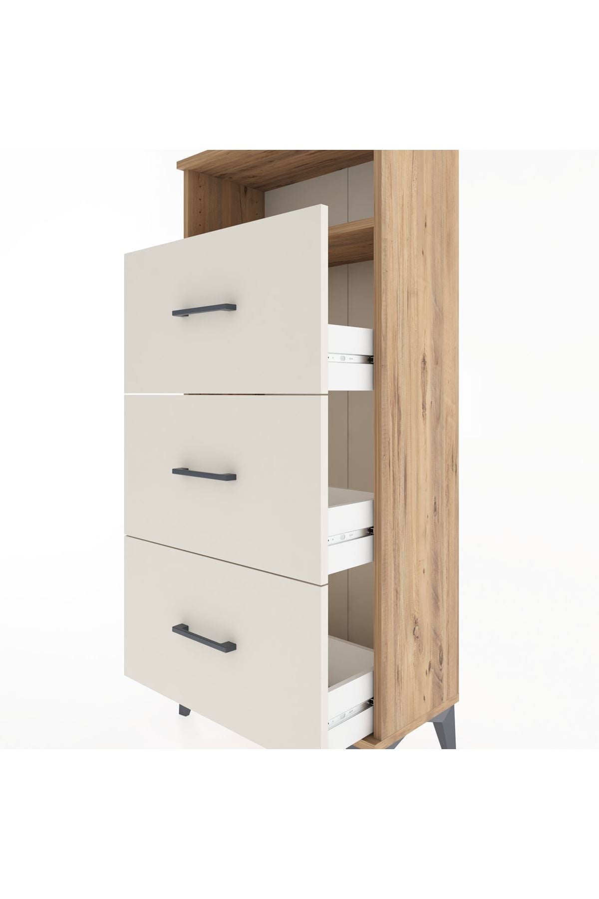 Hyperion Dolap Tek Raflı 3 Çekmeceli 60x44x134 - S50M038V7B