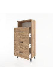 Hyperion Dolap Tek Raflı 3 Çekmeceli 60x44x134 - S50M038V9B