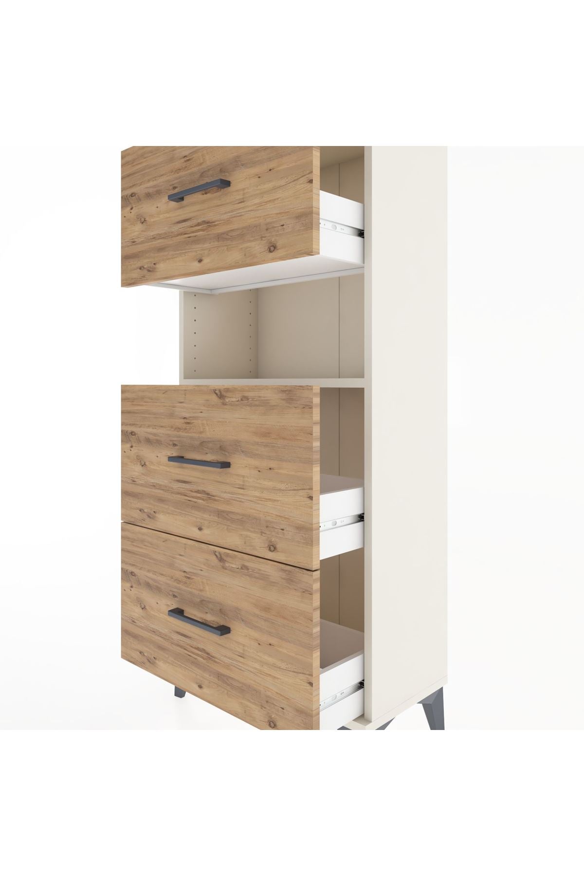 Hyperion Dolap Tek Raflı 3 Çekmeceli 60x44x134 - S50M039V3B