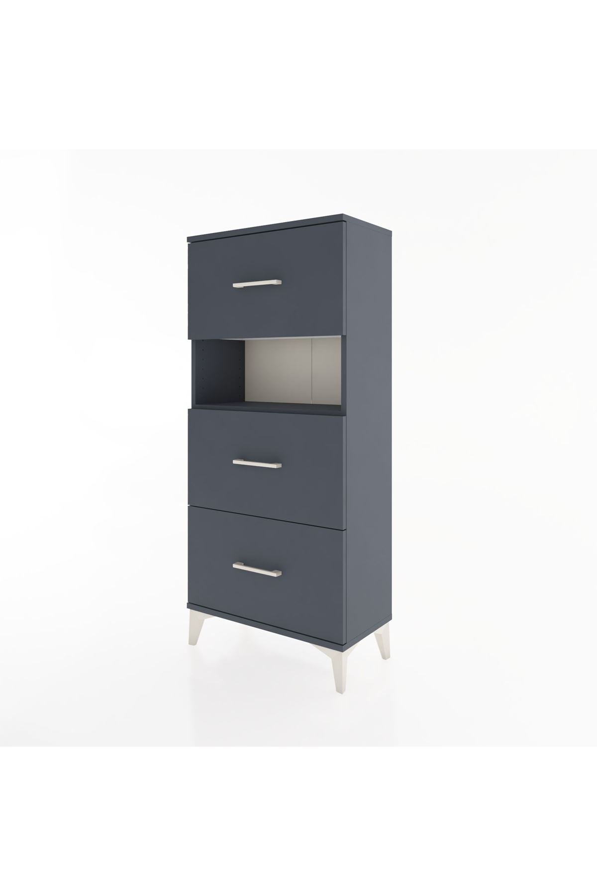 Hyperion Dolap Tek Raflı 3 Çekmeceli 60x44x134 - S50M039V5B