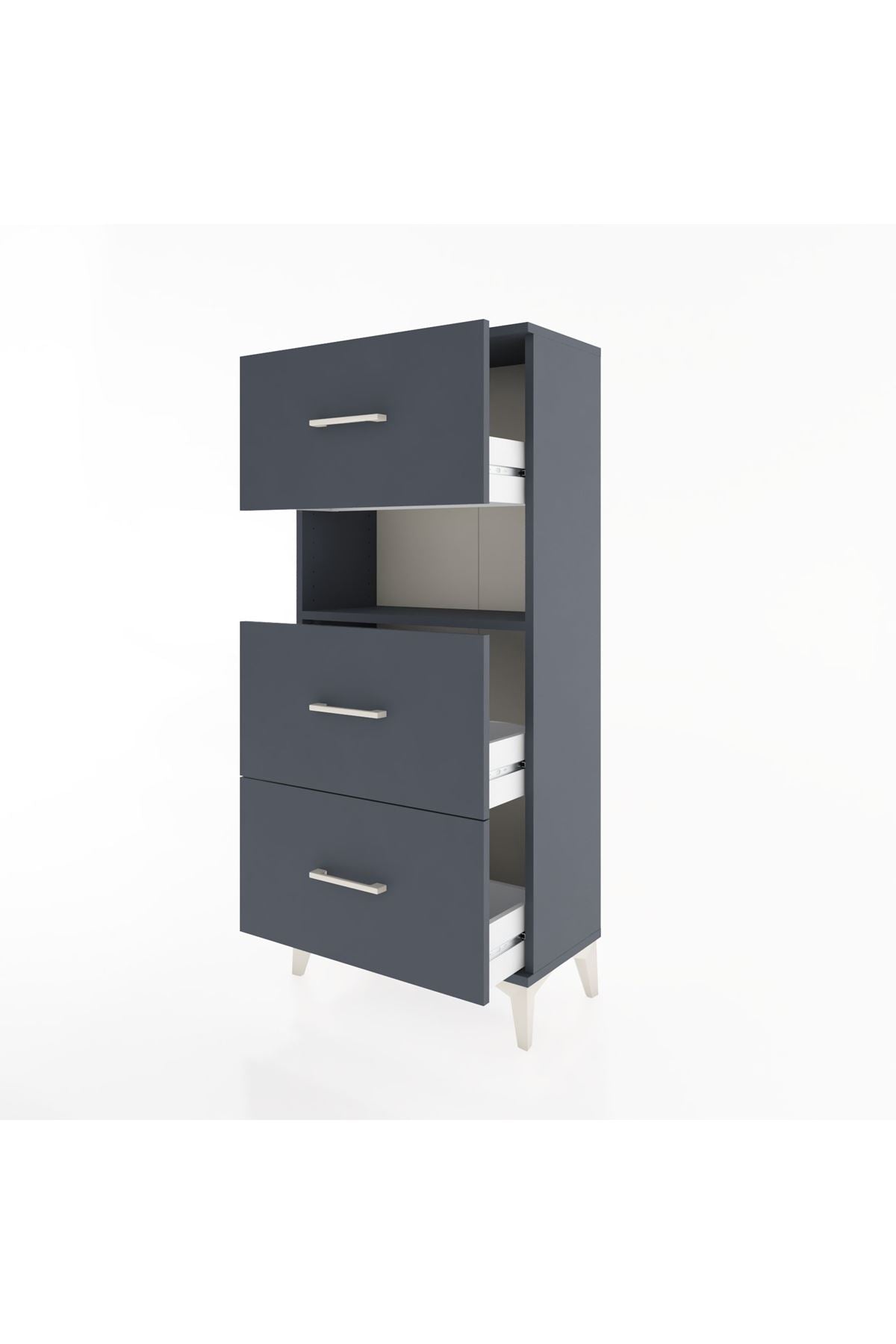 Hyperion Dolap Tek Raflı 3 Çekmeceli 60x44x134 - S50M039V5B