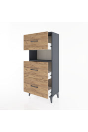Hyperion Dolap Tek Raflı 3 Çekmeceli 60x44x134 - S50M039V6B