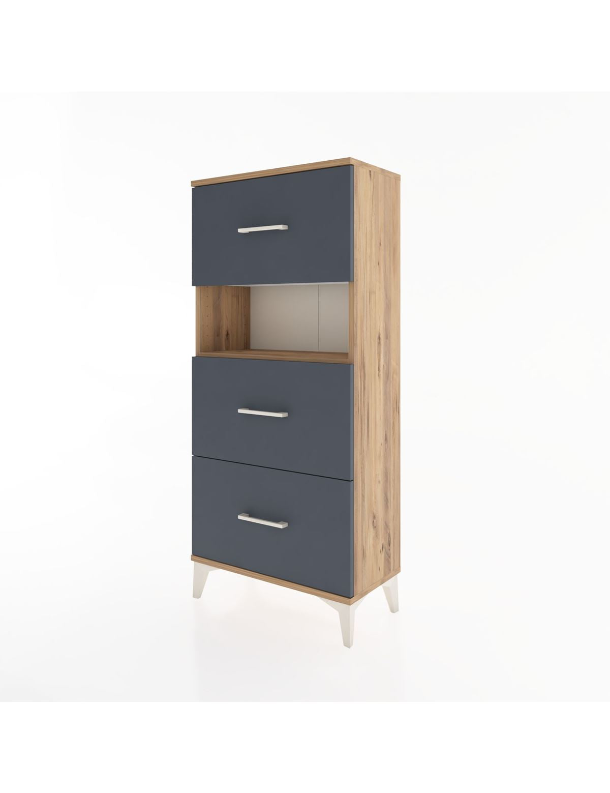 Hyperion Dolap Tek Raflı 3 Çekmeceli 60x44x134 - S50M039V8B