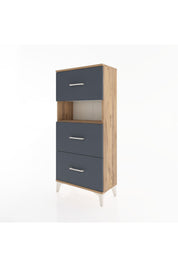 Hyperion Dolap Tek Raflı 3 Çekmeceli 60x44x134 - S50M039V8B