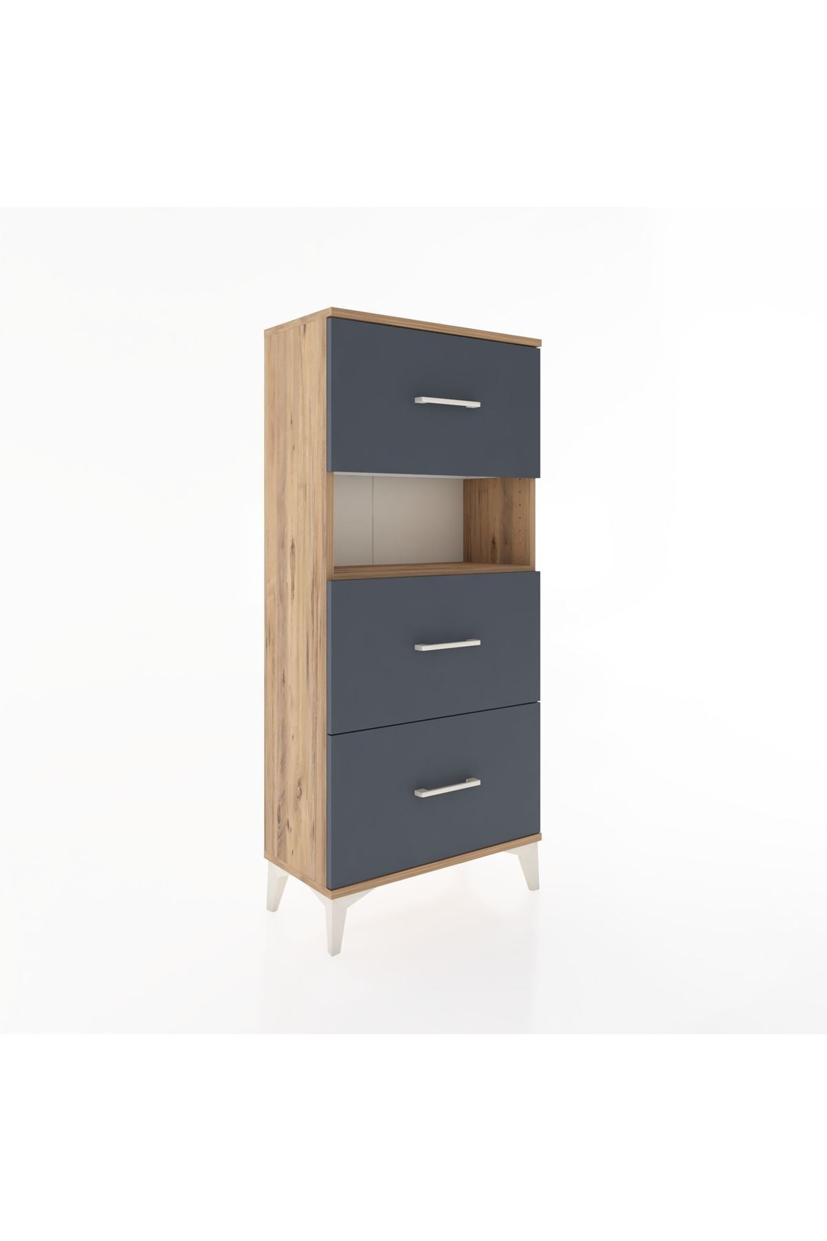 Hyperion Dolap Tek Raflı 3 Çekmeceli 60x44x134 - S50M039V8B