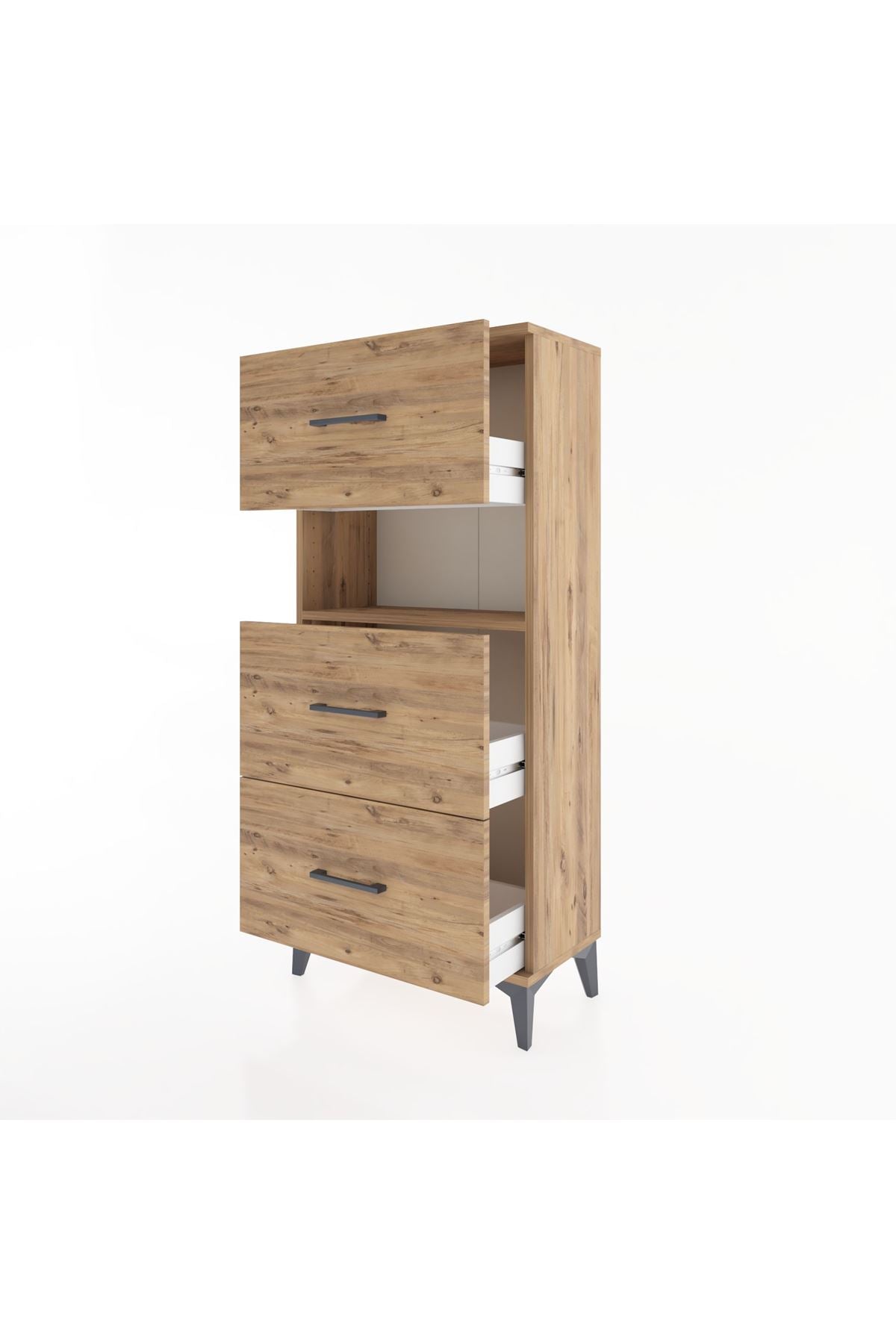 Hyperion Dolap Tek Raflı 3 Çekmeceli 60x44x134 - S50M039V9B