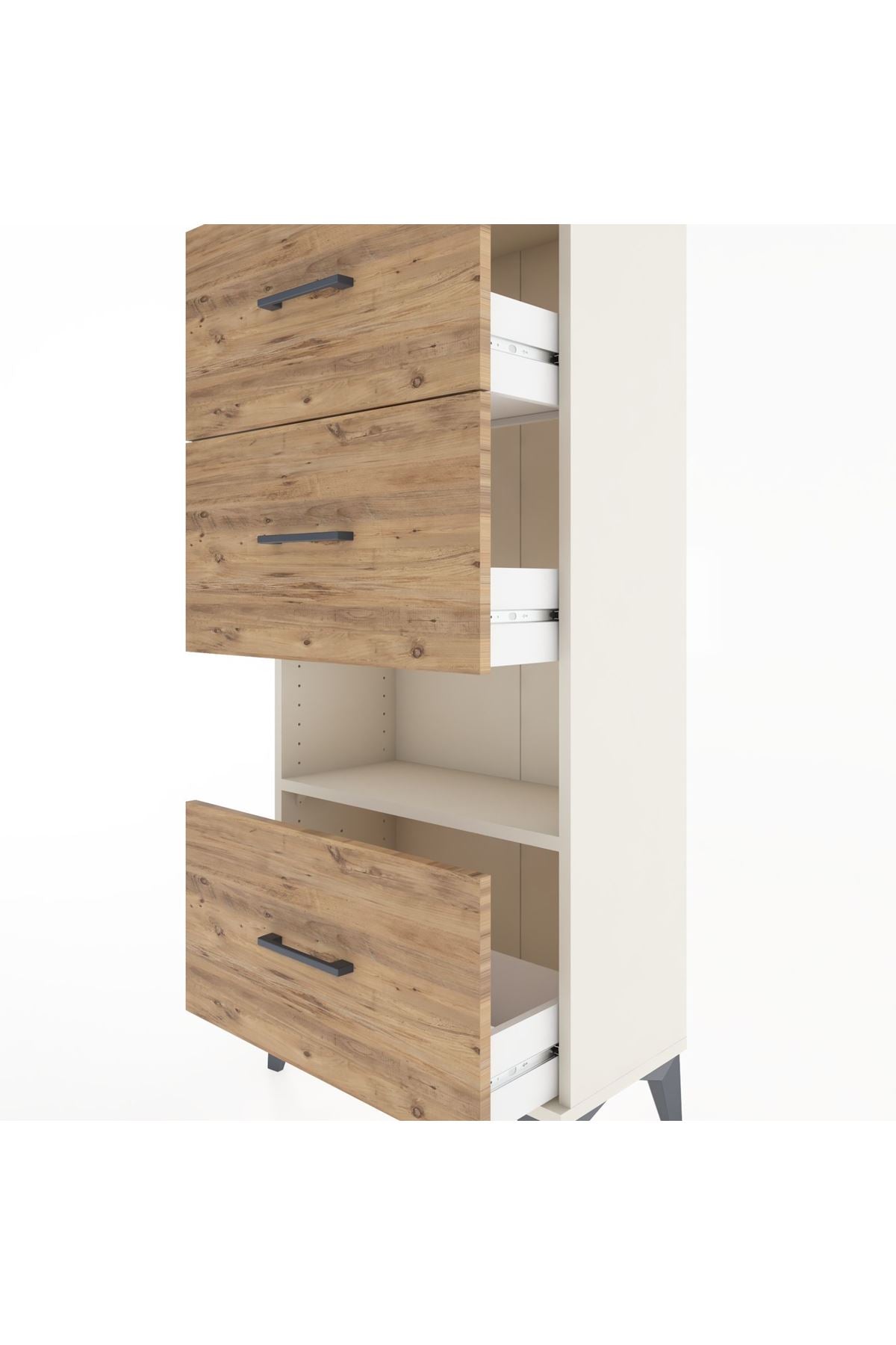 Hyperion Dolap Tek Raflı 3 Çekmeceli 60x44x134 - S50M040V3B