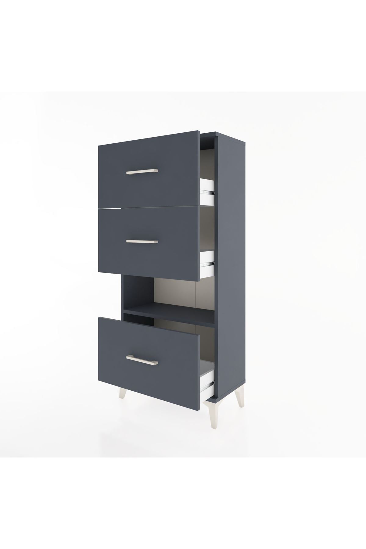 Hyperion Dolap Tek Raflı 3 Çekmeceli 60x44x134 - S50M040V5B