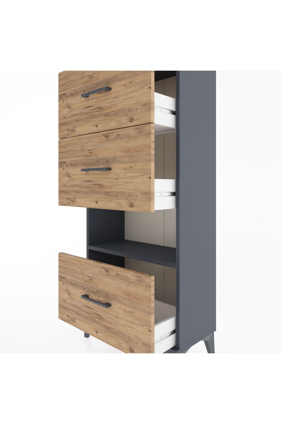 Hyperion Dolap Tek Raflı 3 Çekmeceli 60x44x134 - S50M040V6B