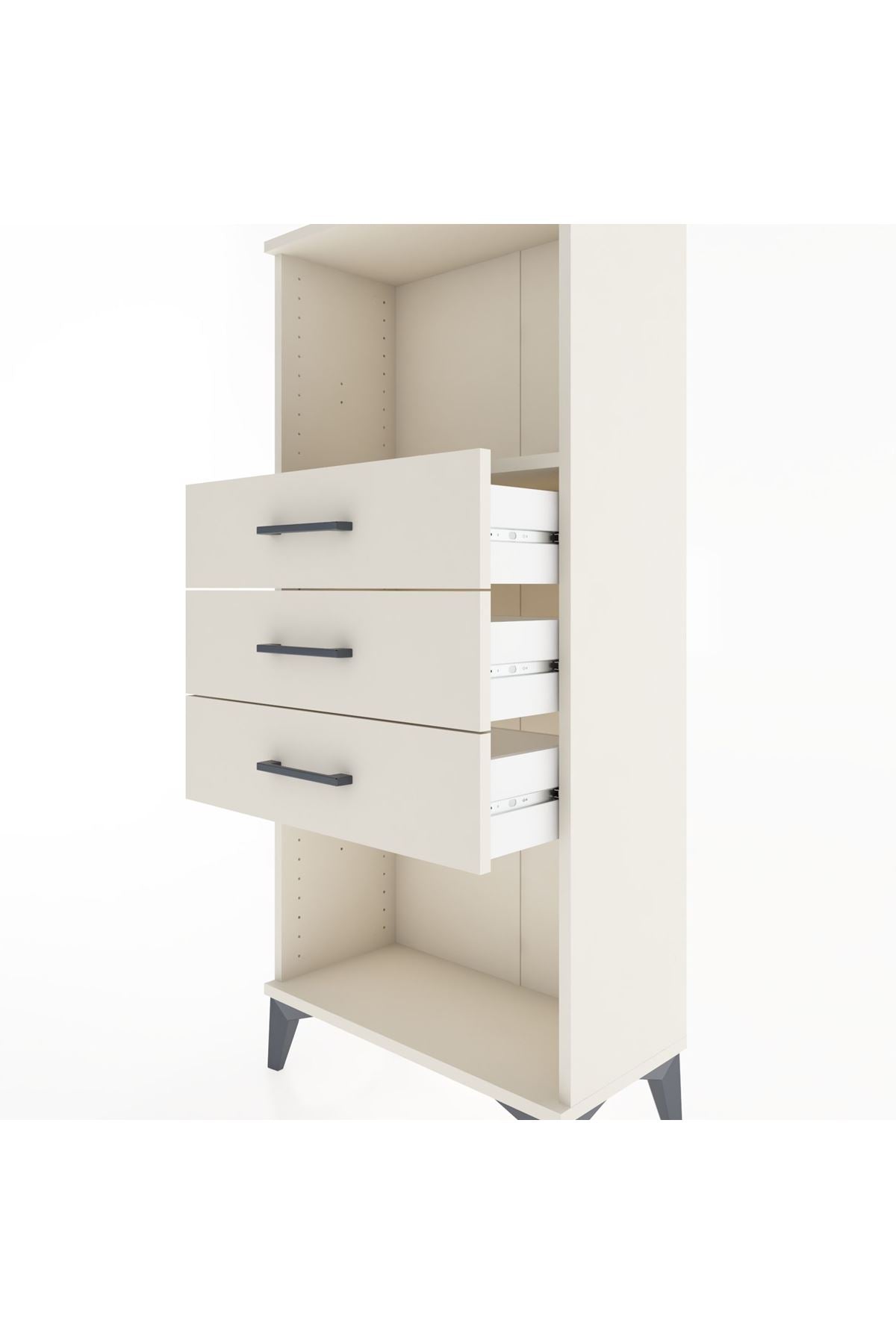 Hyperion Dolap Tek Raflı 3 Çekmeceli 60x44x134 - S50M051V1B