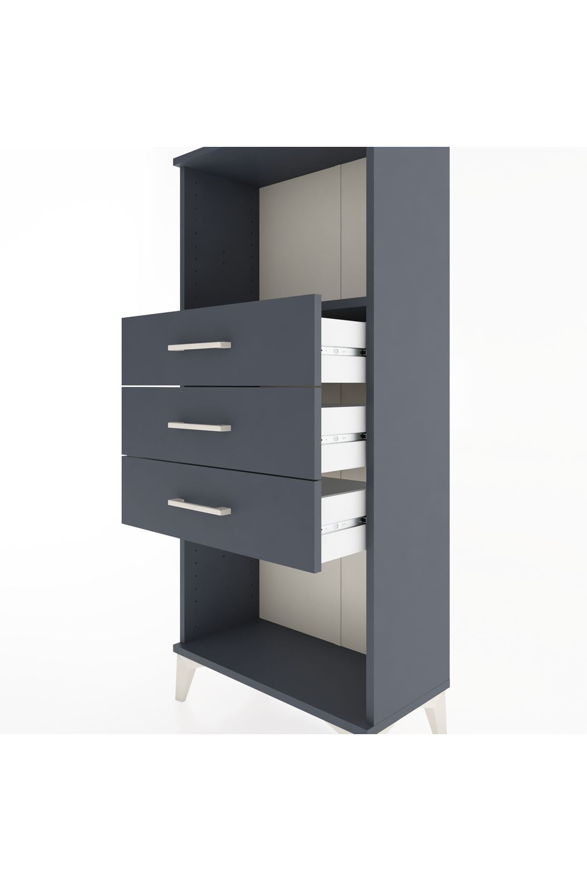 Hyperion Dolap Tek Raflı 3 Çekmeceli 60x44x134 - S50M051V5B
