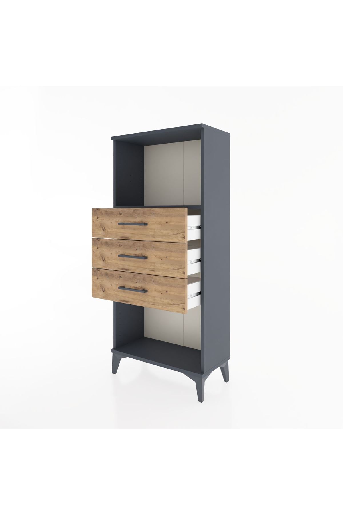 Hyperion Dolap Tek Raflı 3 Çekmeceli 60x44x134 - S50M051V6B