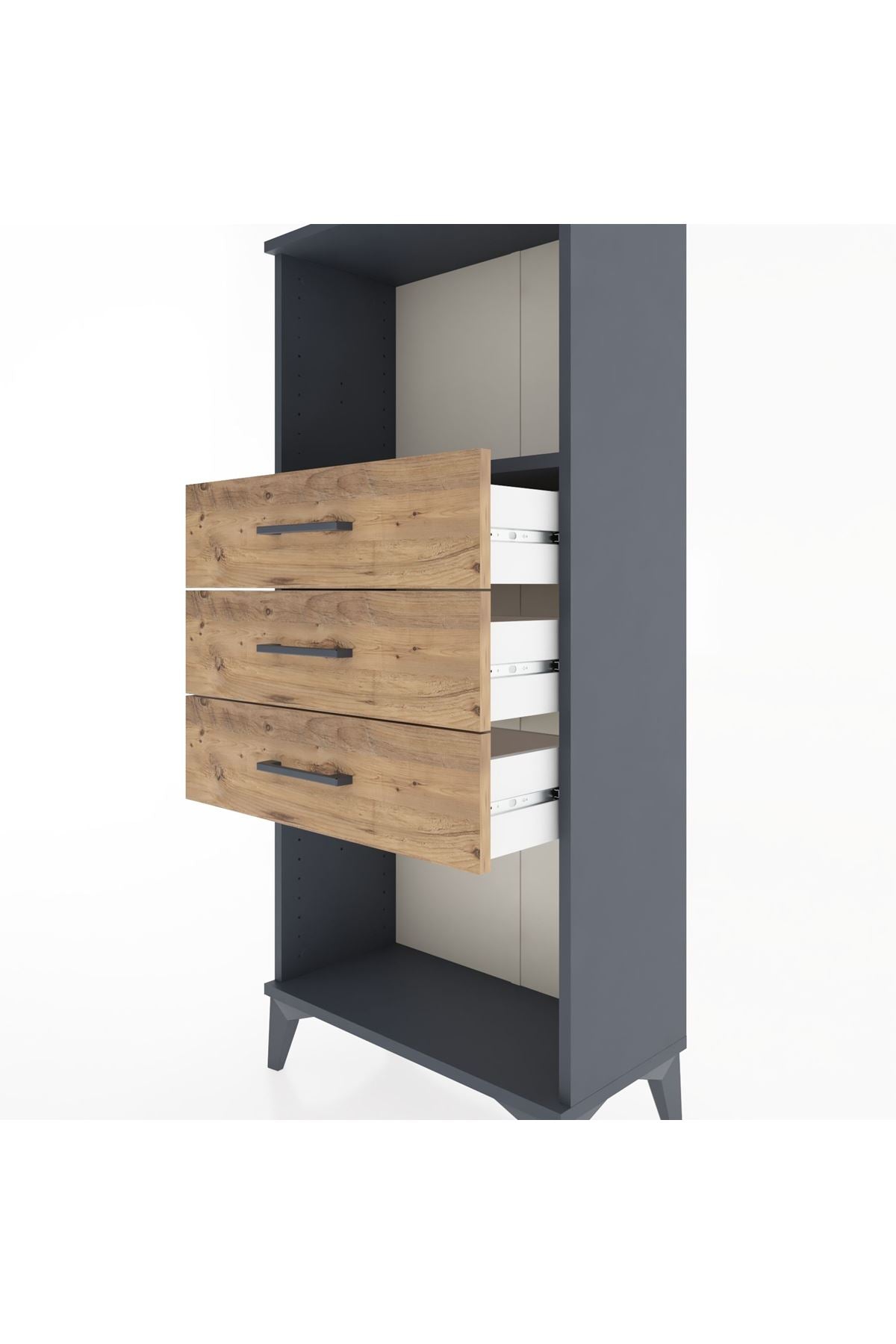 Hyperion Dolap Tek Raflı 3 Çekmeceli 60x44x134 - S50M051V6B
