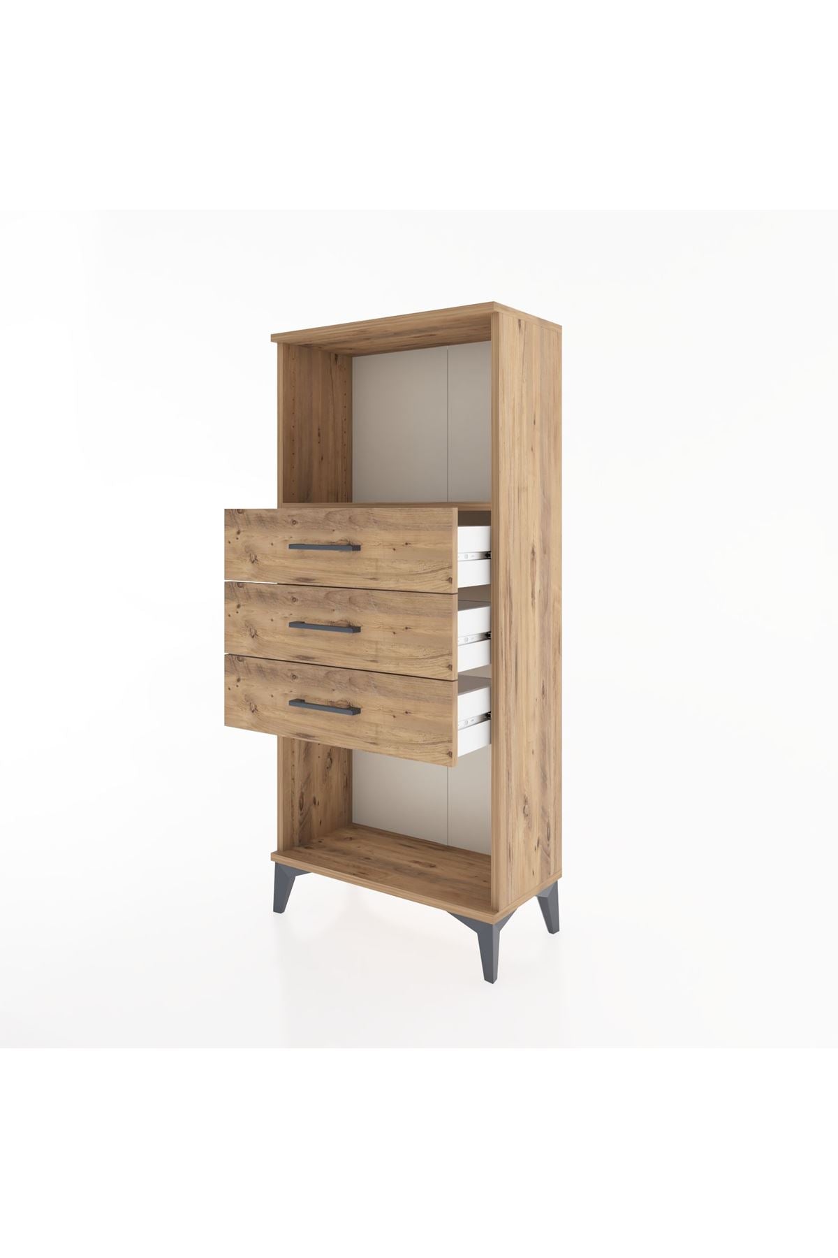 Hyperion Dolap Tek Raflı 3 Çekmeceli 60x44x134 - S50M051V9B