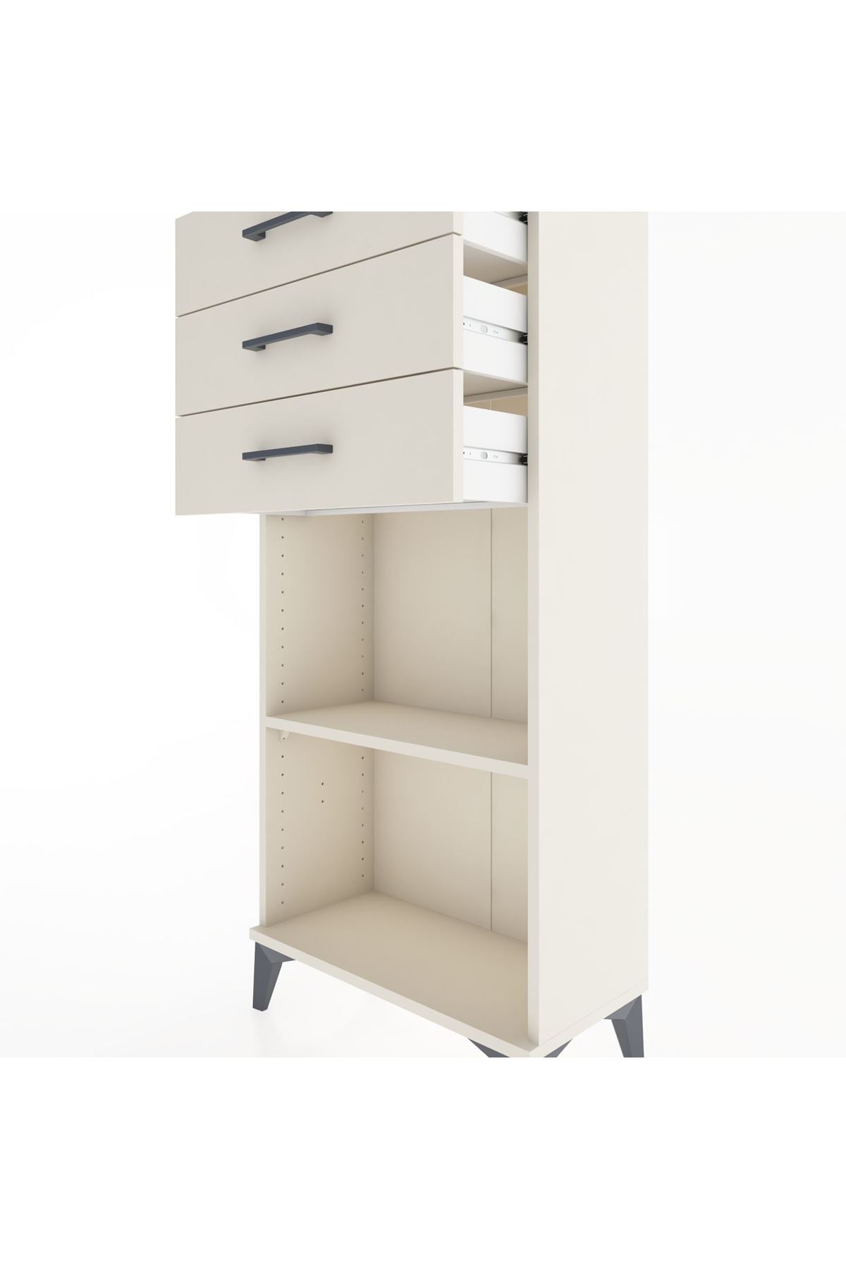 Hyperion Dolap Tek Raflı 3 Çekmeceli 60x44x134 - S50M052V1B