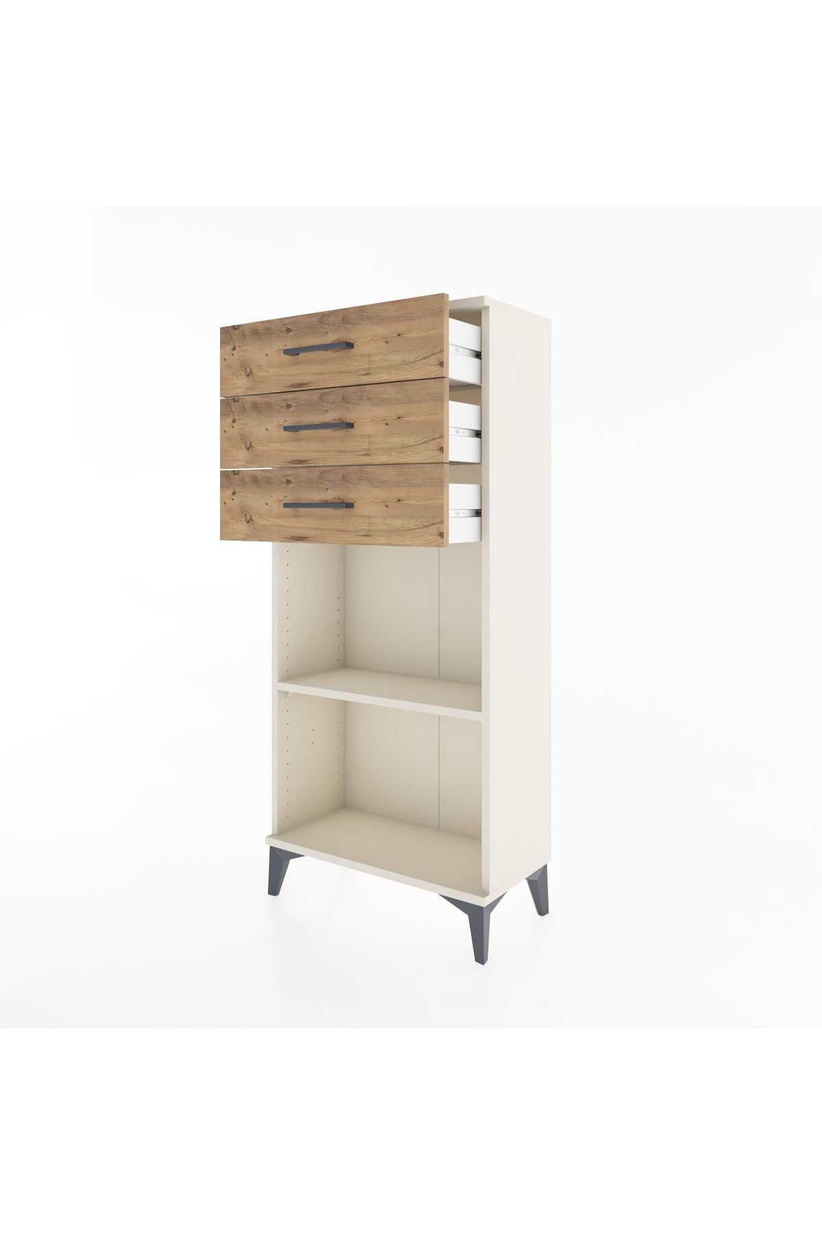 Hyperion Dolap Tek Raflı 3 Çekmeceli 60x44x134 - S50M052V3B