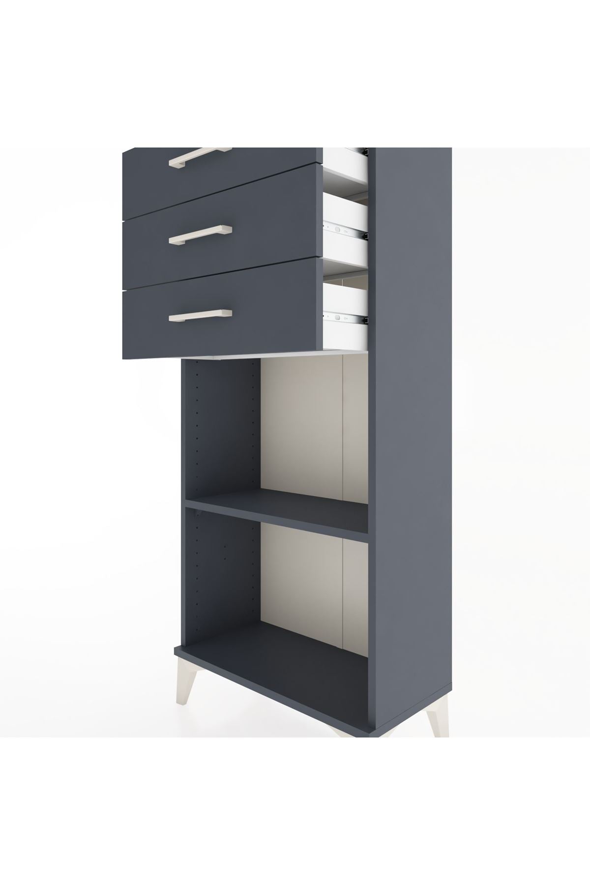 Hyperion Dolap Tek Raflı 3 Çekmeceli 60x44x134 - S50M052V5B