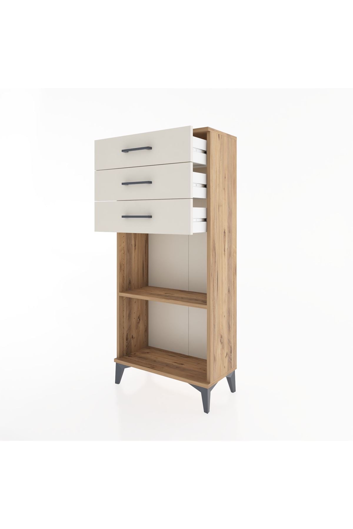 Hyperion Dolap Tek Raflı 3 Çekmeceli 60x44x134 - S50M052V7B