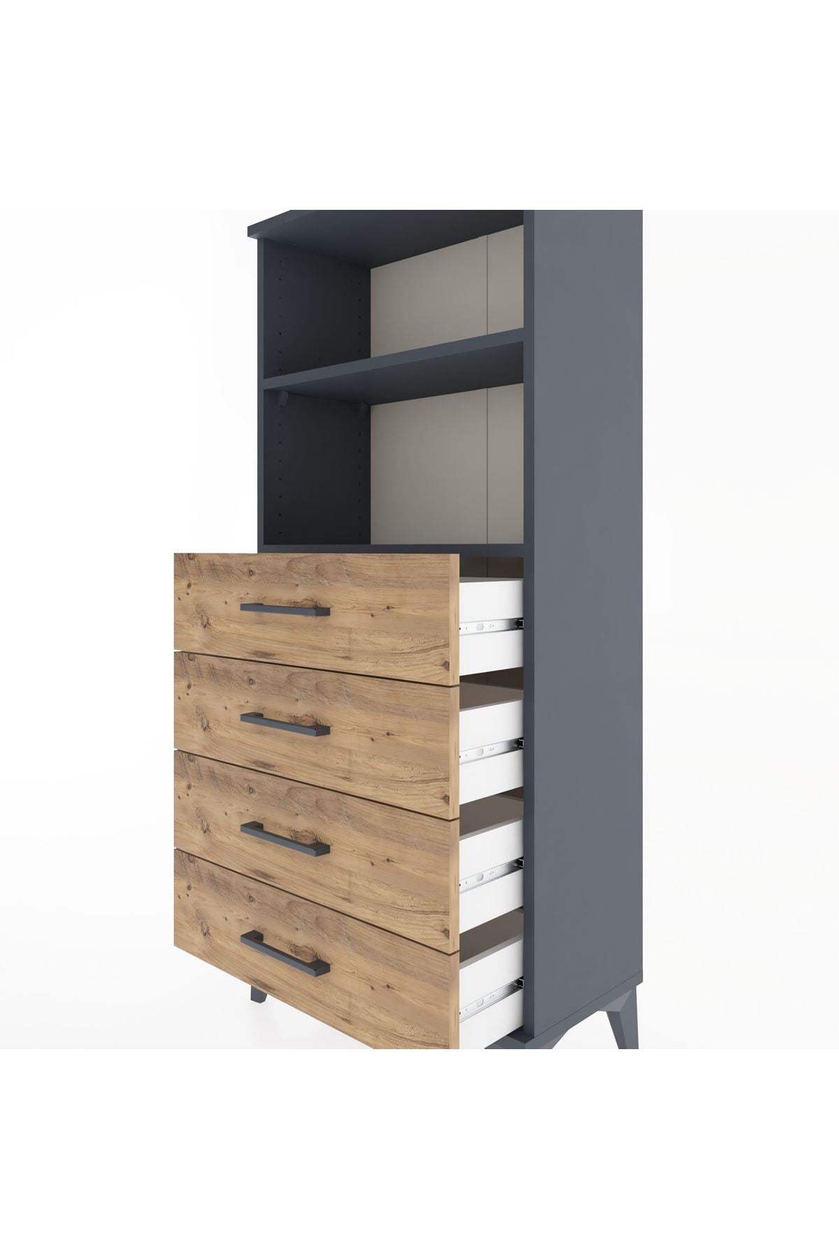 Hyperion Dolap 2 Raflı 4 Çekmeceli 60x44x134 - S50M053V6B