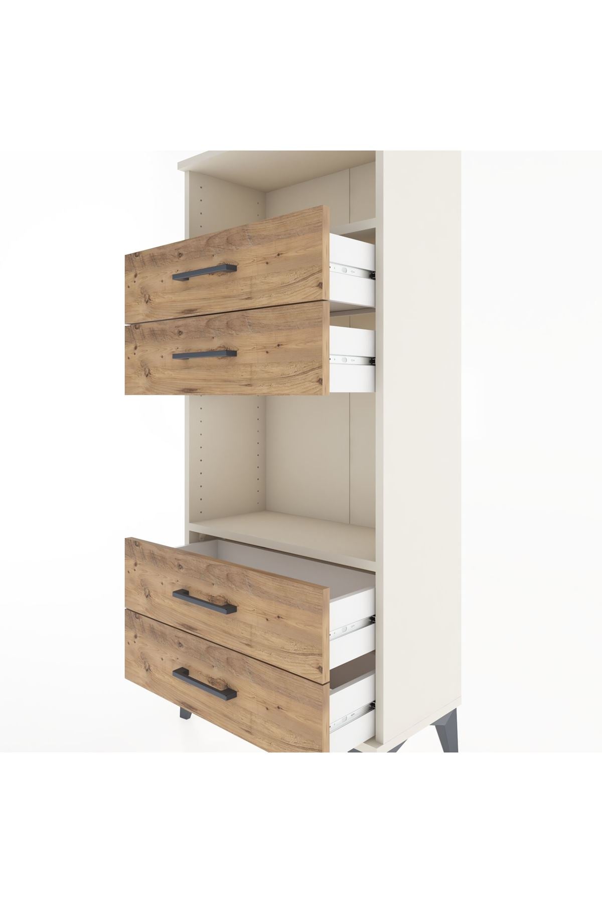 Hyperion Dolap 2 Raflı 4 Çekmeceli 60x44x134 - S50M054V3B
